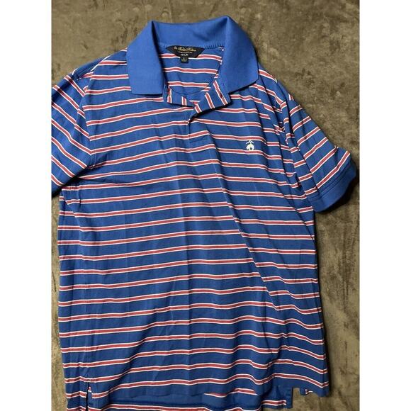 Brooks Brothers Polo Shirt Men’s Large Blue Slim Fit Cotton Short Sleeve Collar - Picture 1 of 6